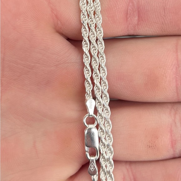 20” 4mm solid 925 silver rope chain - Picture 1 of 2